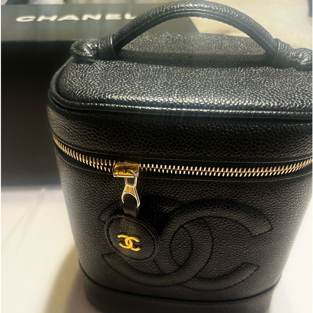 SOLD! CHANEL lambskin vanity tall bag / case.Comes with box and authentication